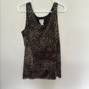 Chico's Leopard Print Tank Top - Black and Brown